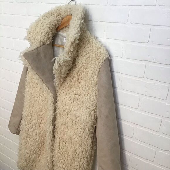 GLAMOROUS Warm jacket coat faux fur faux sheep leather in XS bohemian southw… - Picture 4 of 13